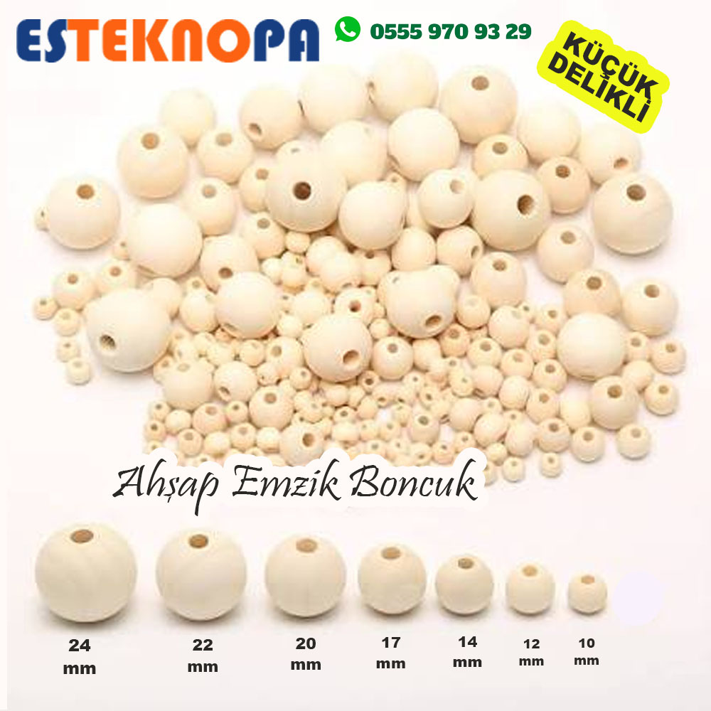 AHŞAP YUVARLAK EMZİK BONCUK AHŞAP YUVARLAK EMZİK BONCUK